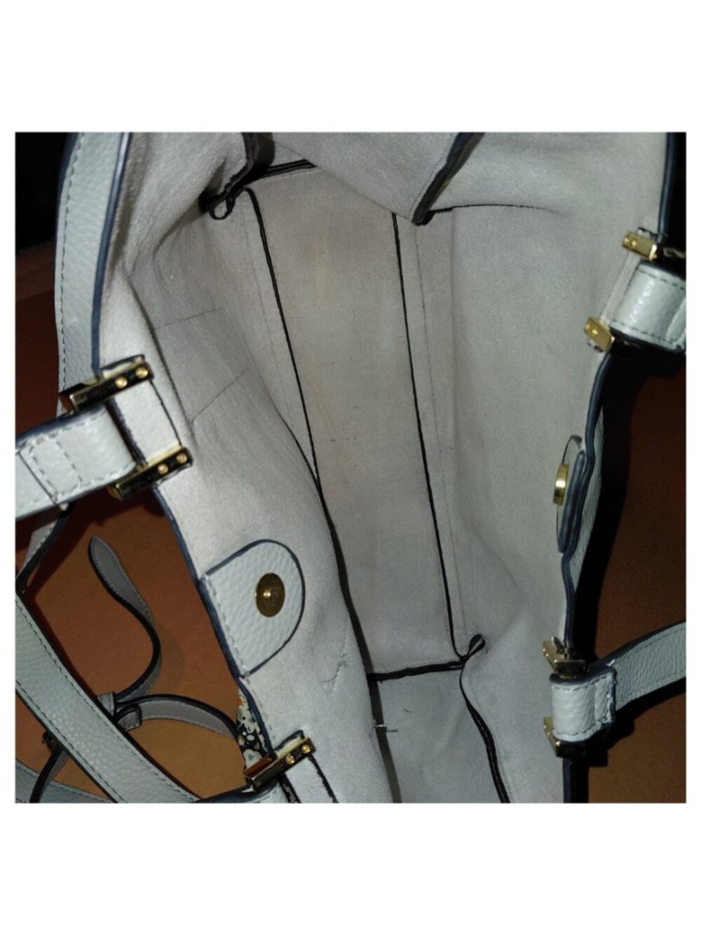 Steve Madden BParker Satchel w/ Floral Scarf Faux Pebbled Leather Gray - Picture 12 of 15